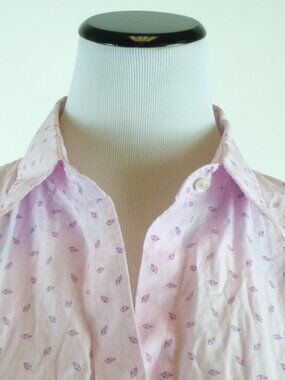 THOMAS PINK FLORAL BUTTON UP SHIRT TOP 14 $100 cotton